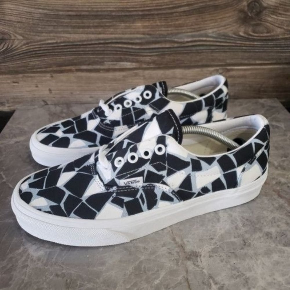 New Vans Era Mosaic Checkerboard Black Blue White Sneakers - Picture 6 of 8